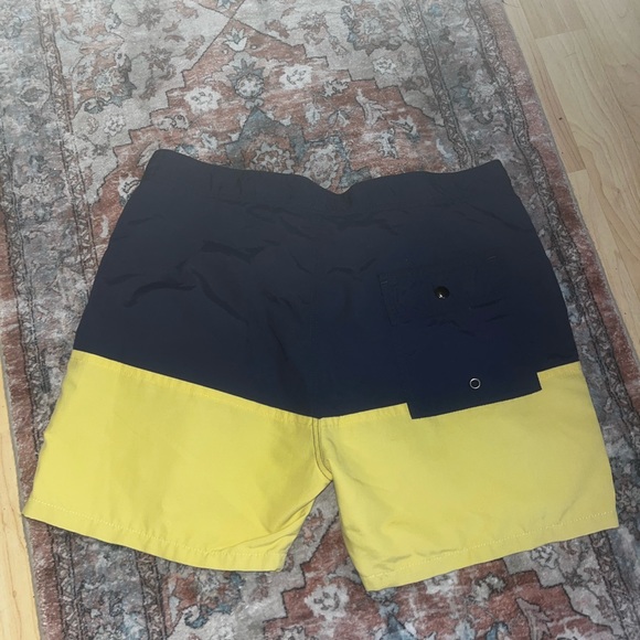 Saturdays NYC Surf NYC Swim Trunks Colorblock Navy Yellow 30 Nylon Unlined - Picture 5 of 7